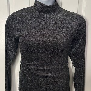 New York & Company Black Sparkle Long Sleeve Top